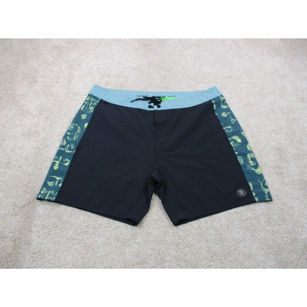 ROARK Board Shorts Mens 36 Blue The Passage Panel Batik 17" Surfer Swim Trunks